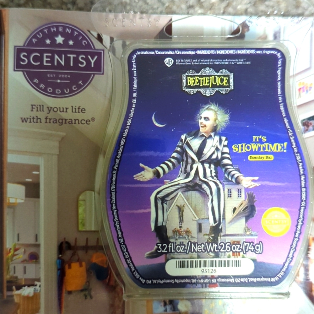 NIB SCENTSY BAR WAX MELTS 3.2 FL.OZ BEETLEJUICE IT'S SHOWTIME WARNER BROTHERS
